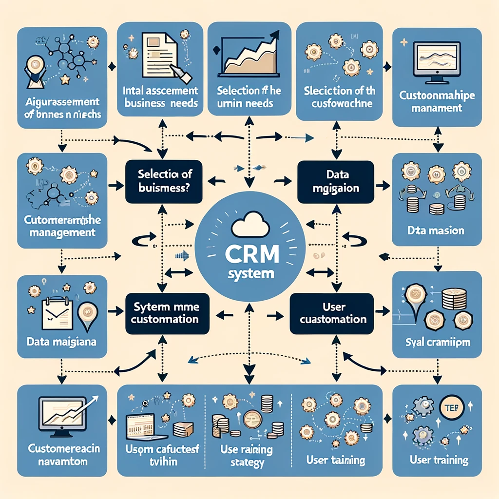 תרשים זרימה המסביר את תהליך ההגדרה של מערכת CRM