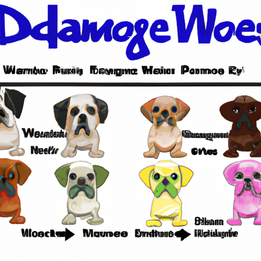 תמונה המציגה כלבים בצבעים שונים עם שמות מבוססי צבעים תואמים