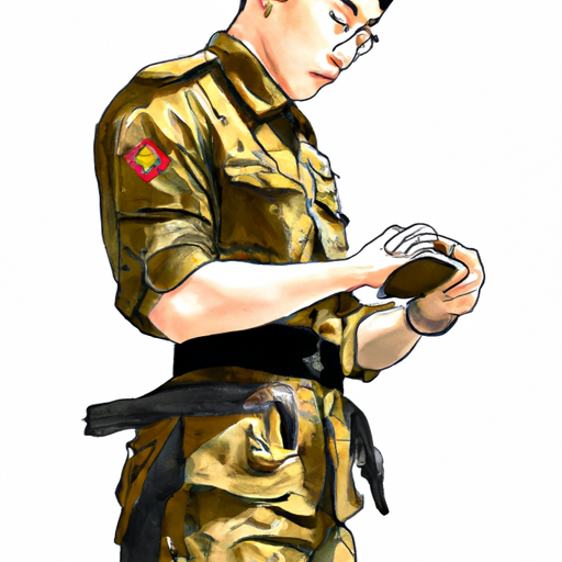 חייל מכוון את החגורה תוך שימת דגש על חשיבותה של חגורה מתאימה.