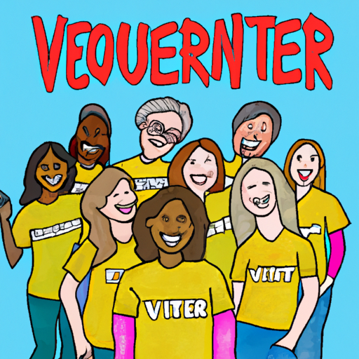המחשה של קבוצת מתנדבים מגוונים צוחקים ועובדים יחד, תוך הדגשת הפן החברתי בהתנדבות.