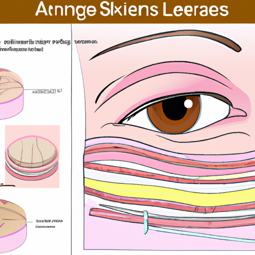1. דיאגרמה מוערת המראה את שכבות העור סביב העיניים והיווצרות קמטים.