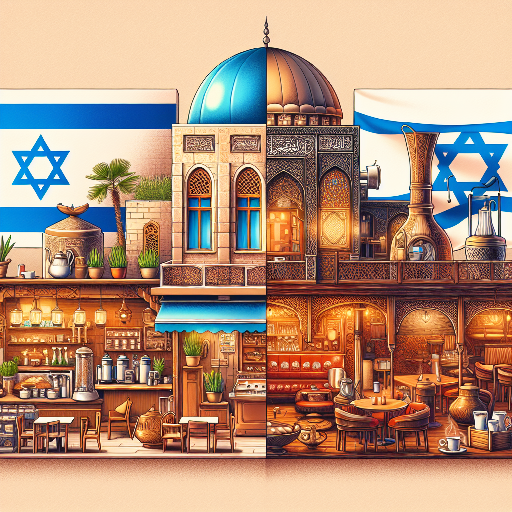 תמונה השוואתית בין בתי קפה ישראליים וערביים