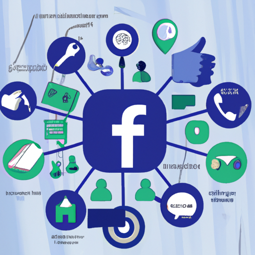 גרפיקה המציגה את הלוגו של פייסבוק ואייקונים שונים של סיוע ציבורי