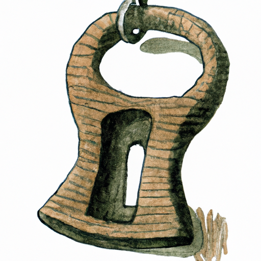1. איור של מנעול סיכות מצרי עתיק, מערכת המנעולים המוכרת ביותר.