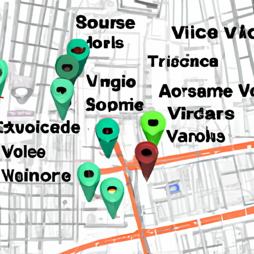 מפה המציגה עסקים מקומיים המותאמים לחיפוש קולי