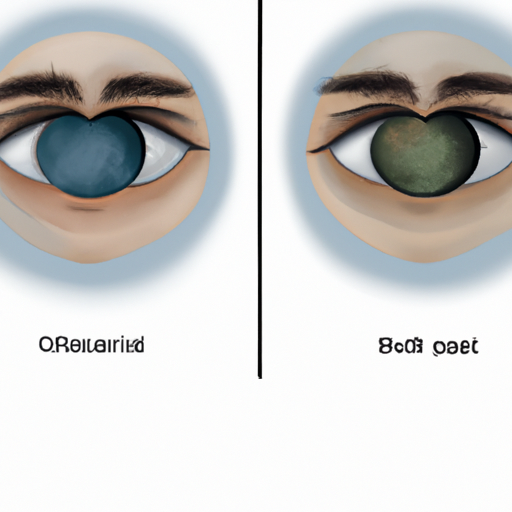 3. תמונה מפוצלת המשווה בין שתי עיניים, אחת בריאה ואחת המייצגת מחלות שונות כפי שמתואר במחקרי אירידיולוגיה.