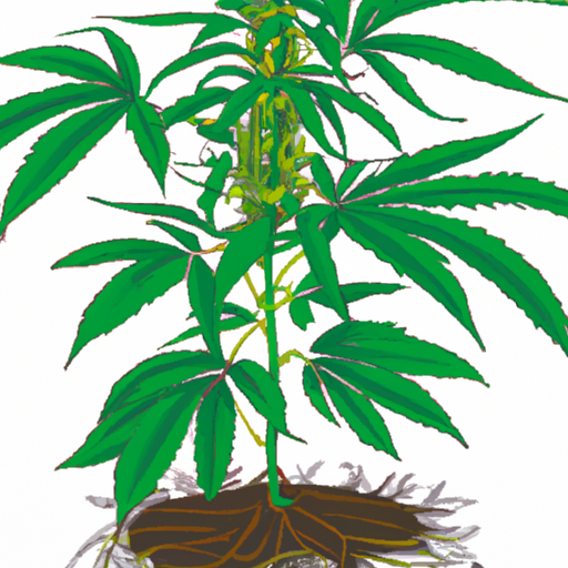 Illustration of the cannabis plant during the vegetative stage.