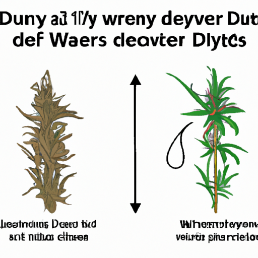 3. Diagram showing the difference between wet and dry cannabis trimming techniques