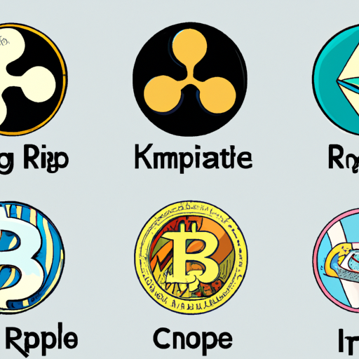 המחשה של מטבעות קריפטוגרפיים שונים כמו ביטקוין, Ethereum ו-Ripple כדי לתאר את העולם המגוון של המטבעות הדיגיטליים.
