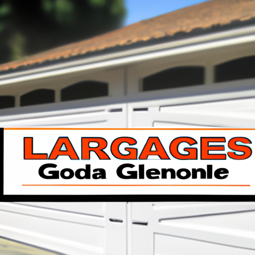 The Los Angeles Garage Doors Pro logo with a satisfied customer's home in the background