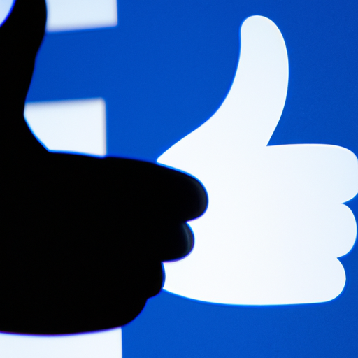 לוגו פייסבוק עם יד עוזרת ברקע