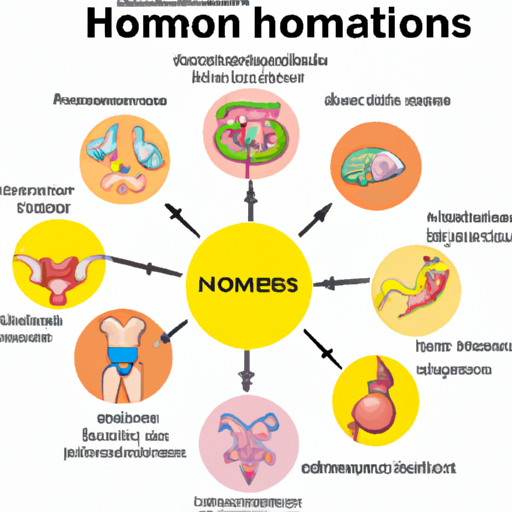 המחשה של הורמונים שונים ותפקידיהם בגוף האדם