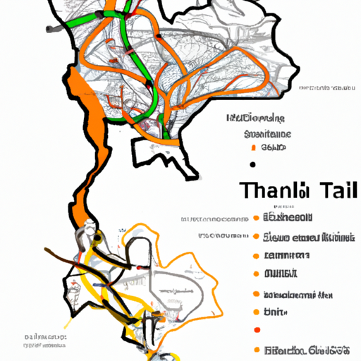 איור המציג מפה עם מסלולים חלופיים לתאילנד.