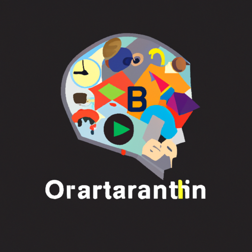 איור של הלוגו של Outbrain מוקף באייקונים שונים של גילוי תוכן