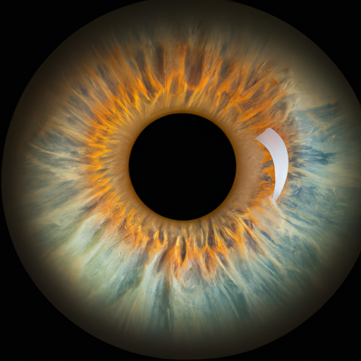 תמונה המפרטת את האנטומיה של העין האנושית, תוך התמקדות בקשתית העין.
