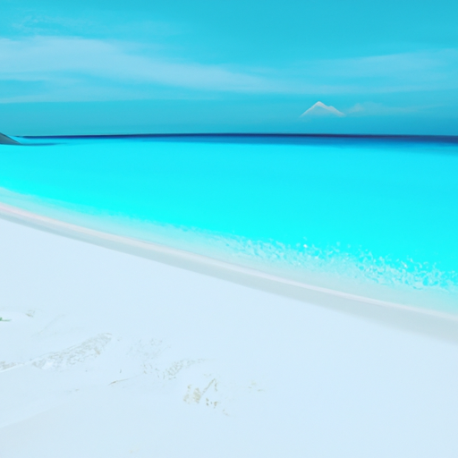 תמונה של חוף ציורי עם מים צלולים וחול לבן