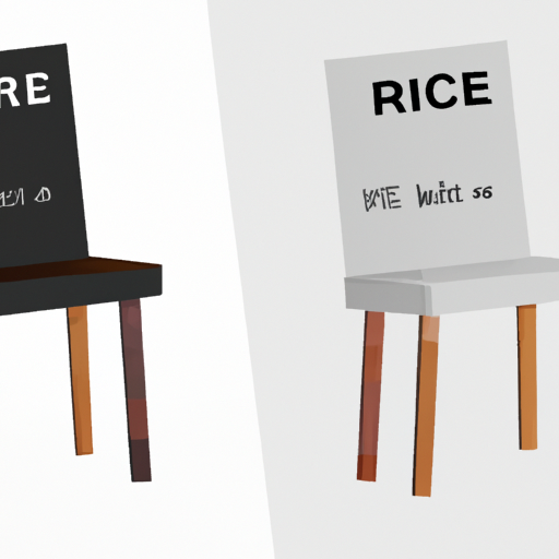 1. תמונה הממחישה את תגי המחיר על שני רהיטים דומים למראה, אחד יקר משמעותית מהשני