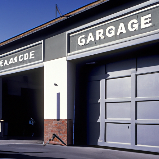 A commercial garage door being fixed by Los Angeles Garage Doors Pro