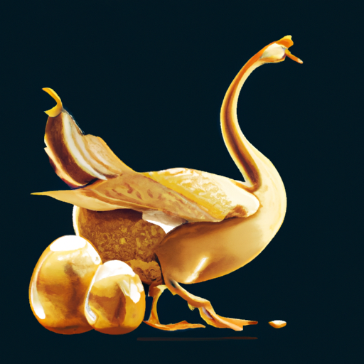 3. איור של אווז זהב המטיל ביצי זהב, המסמל את האופי הרווחי של השקעות נדל"ן.