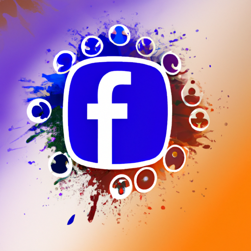 לוגו פייסבוק עם רקע של קהילה מגוונת