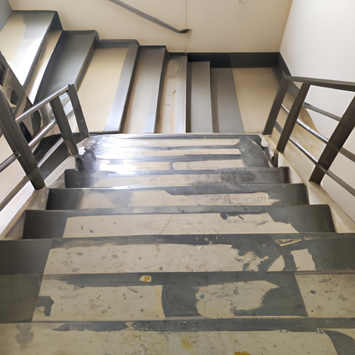 תמונה של גרם מדרגות שלא הותקן כהלכה על ידי החברה.
