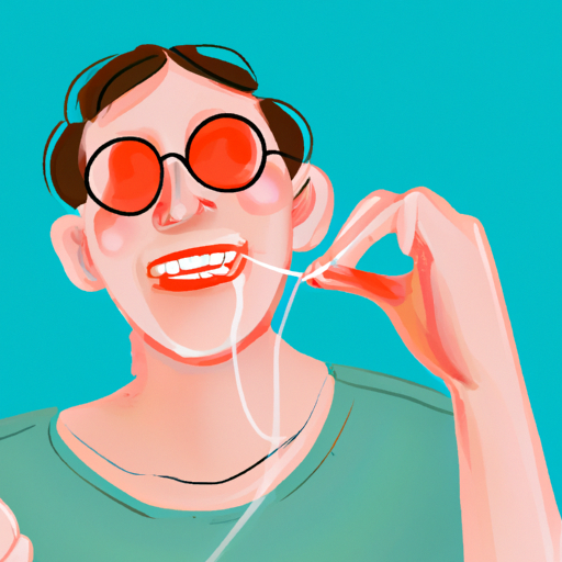 אדם מצחצח שיניים.