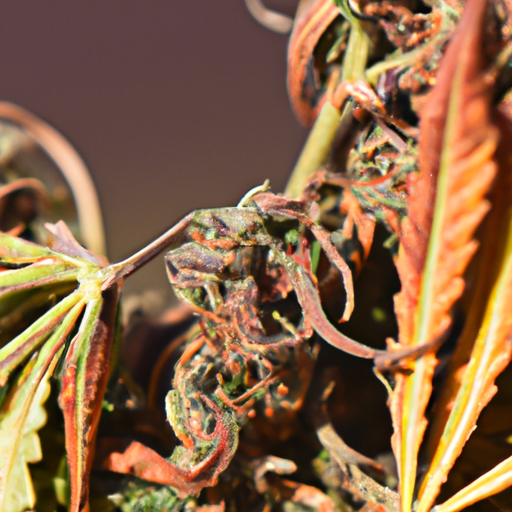 5. A close-up image of pest damage and mold infestation on cannabis flowers