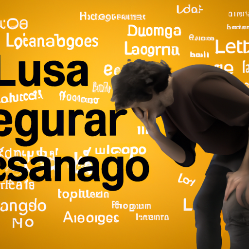 אדם תמה על מילים ספרדיות, המסמלות את המאבקים הראשוניים של לימוד שפה חדשה