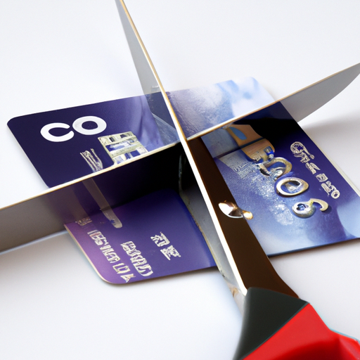זוג מספריים חותך כרטיס אשראי, המייצג צמצום הוצאות