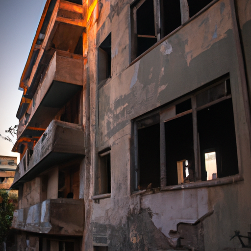 תצלום של בניין רעוע בתל אביב, הממחיש את הצורך הדחוף בשיקום.