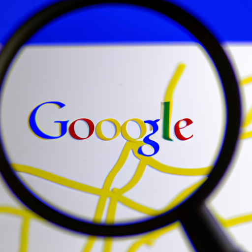 לוגו גוגל עם זכוכית מגדלת המתמקדת במפה
