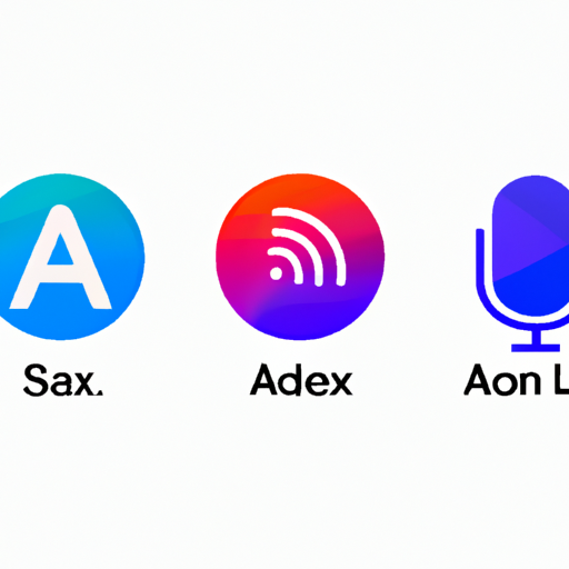 לוגו של פלטפורמות פופולריות לחיפוש קולי כמו Google Assistant ואמזון אלקסה