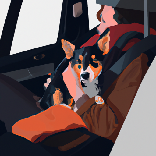 תמונה של אדם מחזיק כלב במושב האחורי של מכונית