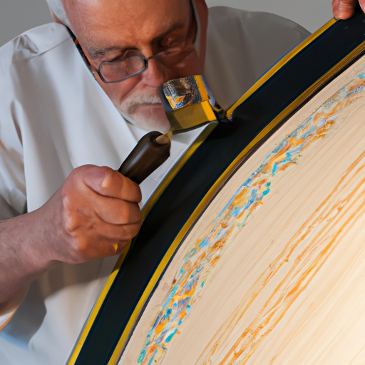 A meticulous restorer carefully working on an ancient Ketubah, highlighting the intricate detailing of the art.