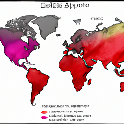 מפת עולם המדגישה את המחירים הממוצעים של פיגמנטים לשפתיים במדינות שונות.