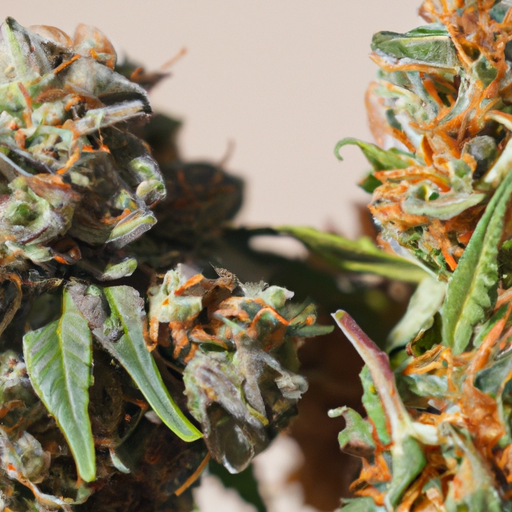 A close-up photo showing the difference between mature and immature cannabis buds
