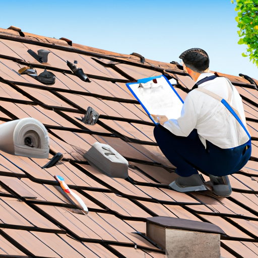 בעל בית בודק את הגג שלו לאיתור סימני בלאי או נזק, עם רשימת טיפים לתחזוקה.