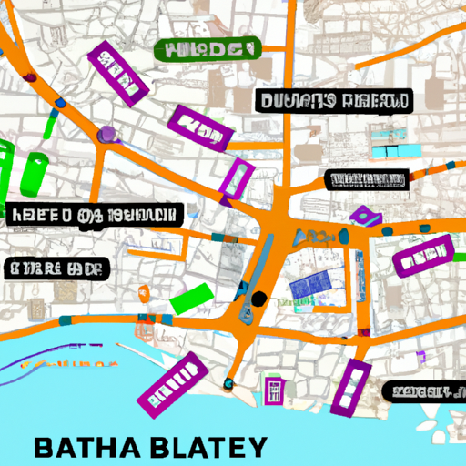 מפה המציגה חנויות מצברי רכב שונות בתל אביב
