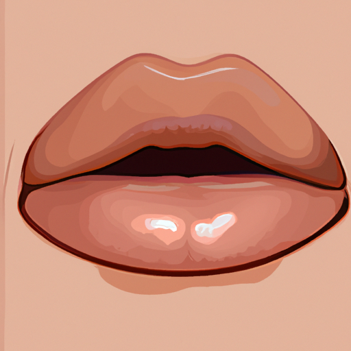 איור המציג את שכבות העור על השפתיים, מדגיש את האזור בו מתרחשת פיגמנטציה.