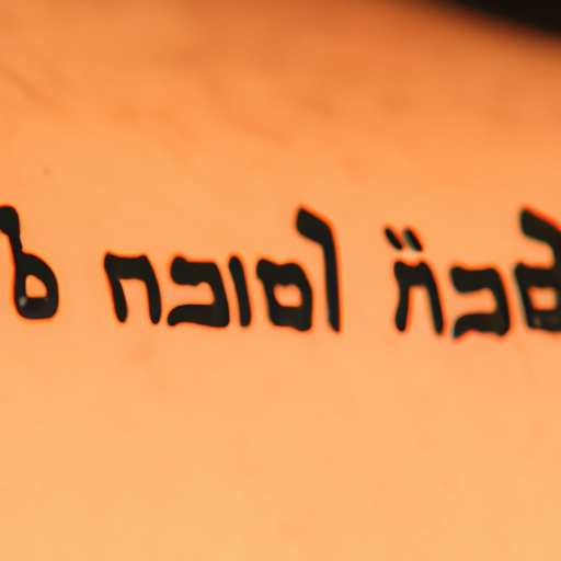 A photo of a person's tattoo, featuring a famous Hebrew quote or phrase.