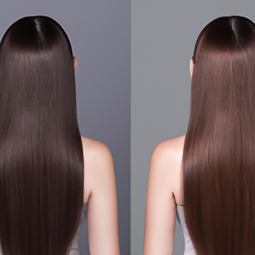 3. השוואת תמונות לפני ואחרי המציגה את ההשפעות של טיפול בוטוקס לשיער.
