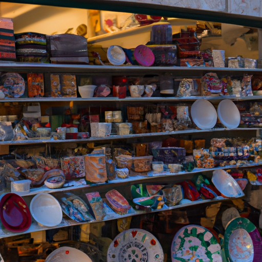 תמונה של שוק מסורתי בליסבון עם מגוון פריטים למכירה