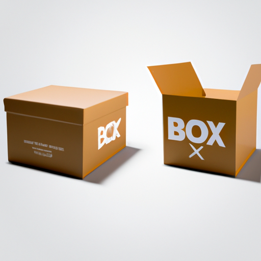 תמונה המציגה קופסת קרטון רגילה לצד קופסת קרטון מודפסת להדגיש את ההבדל.