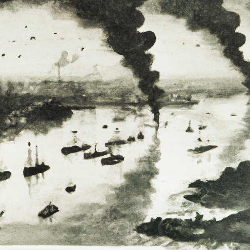 3. תצלום היסטורי של נהר התמזה במהלך 'הסירחון הגדול' של 1858, המראה את הזיהום הכבד.