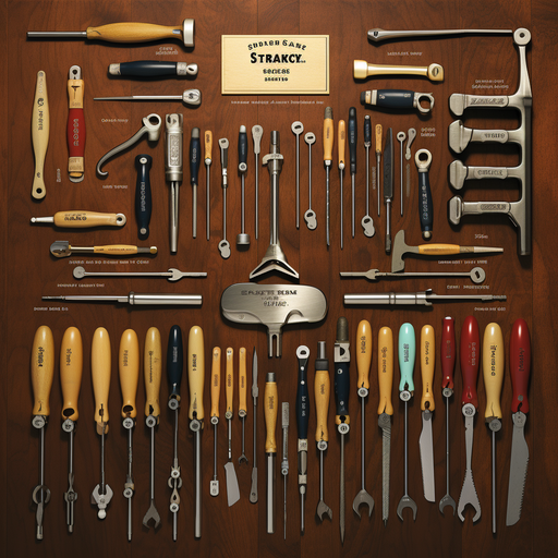1. תמונה המציגה מגוון כלים הכלולים בערכת בחירת מנעולים סטנדרטית, כל אחד מסומן בשם ובשימוש הספציפיים שלו