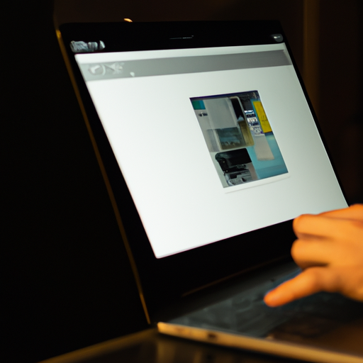 תמונה של אדם מסתכל דרך מחשב נייד, חוקר אתרי אינטרנט