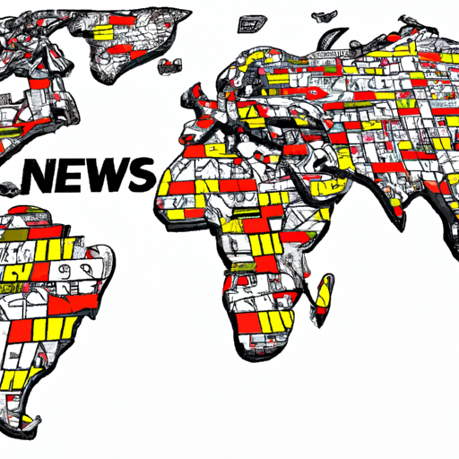 מפת עולם עם לוגו של אתרי חדשות