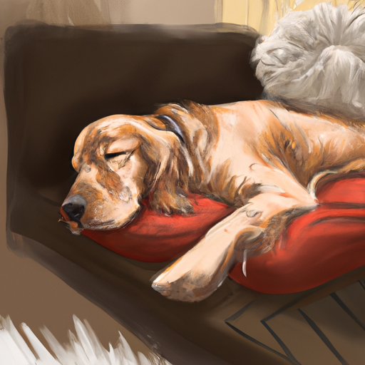 "תמונה של כלב ישן באושר על מיטת הכלב הנוחה שלנו"