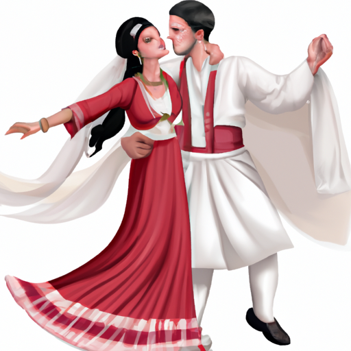 זוג עסק בריקוד קפריסאי מסורתי בחתונתם.