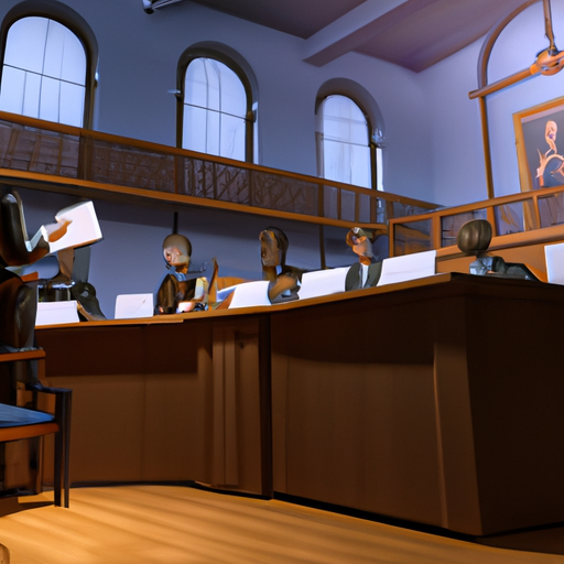 תמונה של סצנה באולם בית המשפט, המציגה את תהליך קביעת ההשלכות המתאימות.